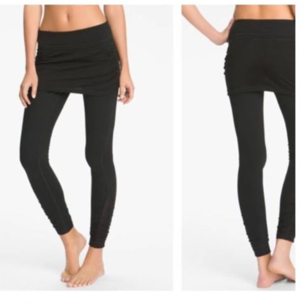 Zella Skirted Legging 2X Ruched Mesh Black